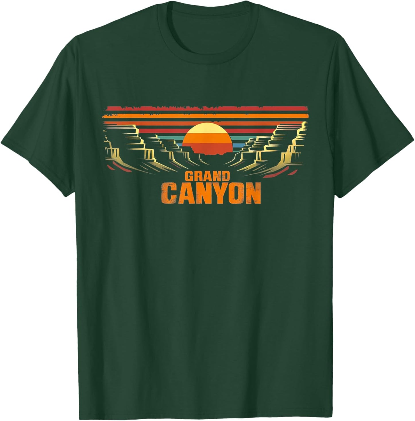 Grand Canyon - US National Park Vintage Men Women Kids Retro T-Shirt - T-Shirt | Forest