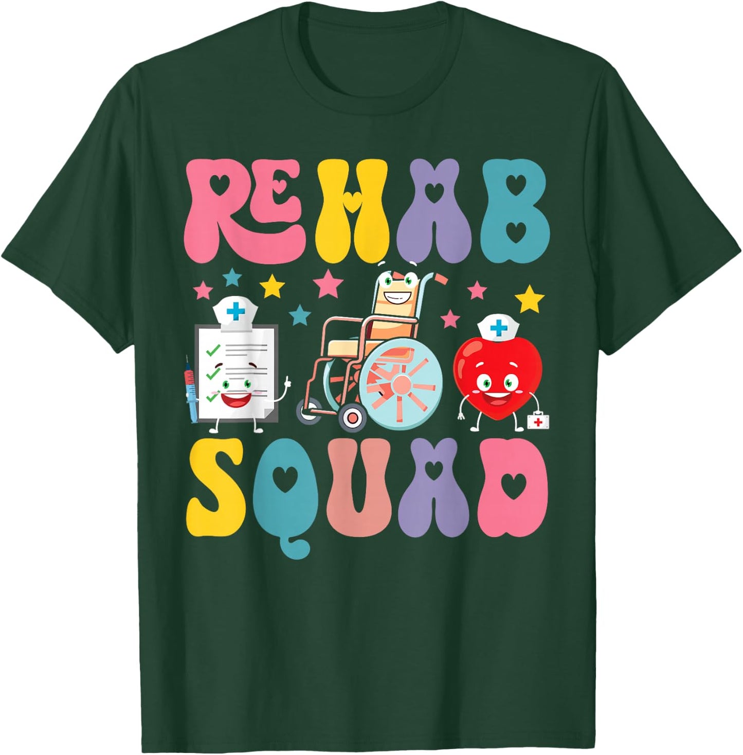 Rehab Squad Rehab Tech Crew Rehabilitation Technician Team T-Shirt - T-Shirt | Forest
