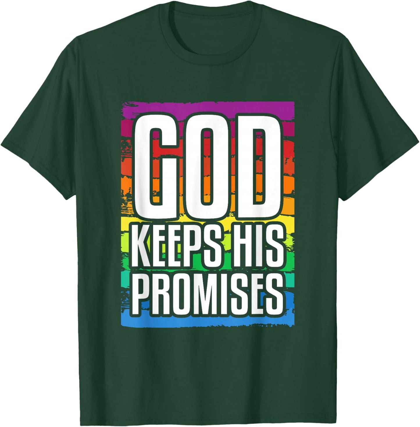 God Keeps His Promises Rainbow Lovely Christian Christianity T-Shirt - T-Shirt | Forest