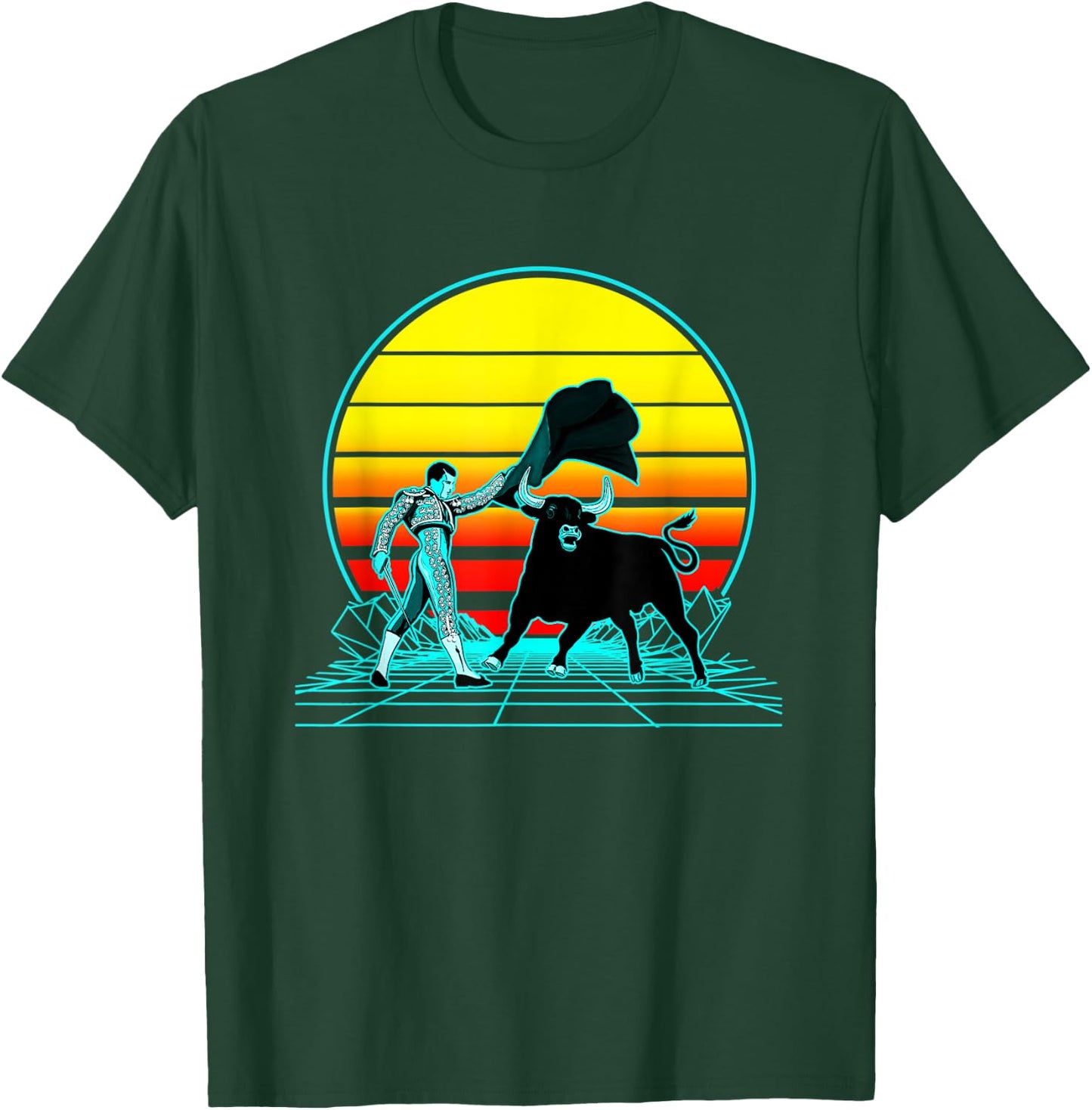 Retro Vintage Sunset Matador T-Shirt - T-Shirt | Forest