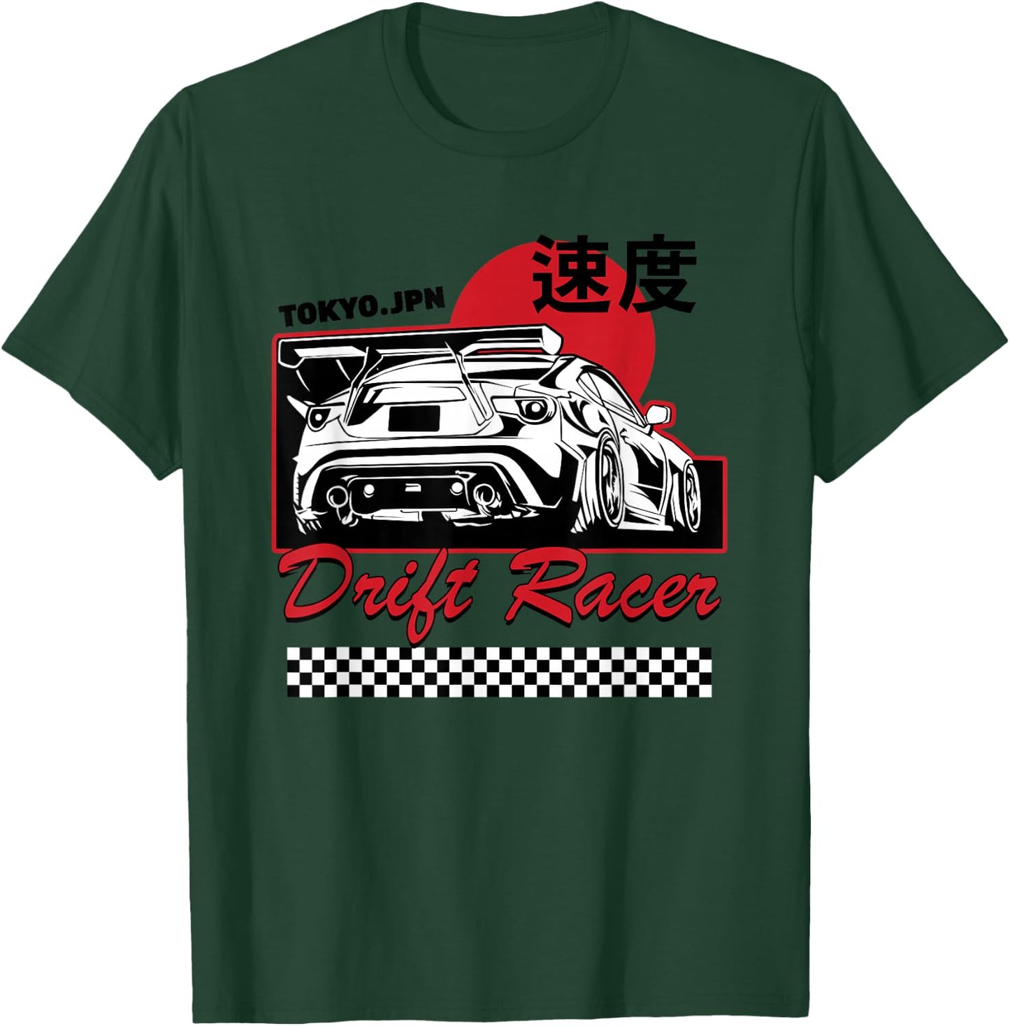 JDM Tokyo Japan Drift Race Car Tuning Retro Vintage Graphic T-Shirt - T-Shirt | Forest