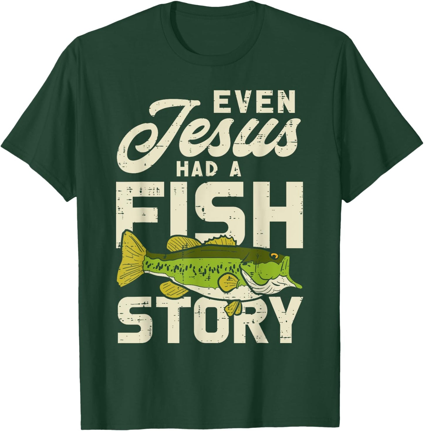 Jesus Fish Story Fisherman God Christ Fishing Christian Gift T-Shirt - T-Shirt | Forest