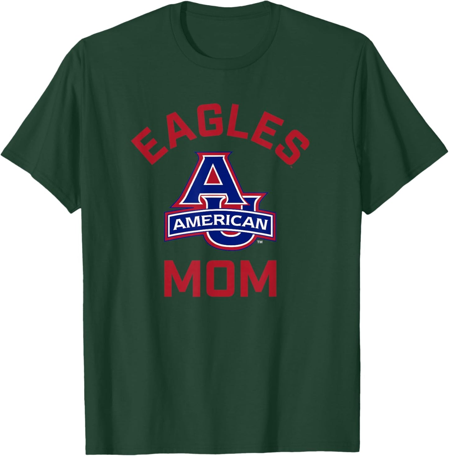 American University AU Eagles Arched Mom T-Shirt - T-Shirt | Forest