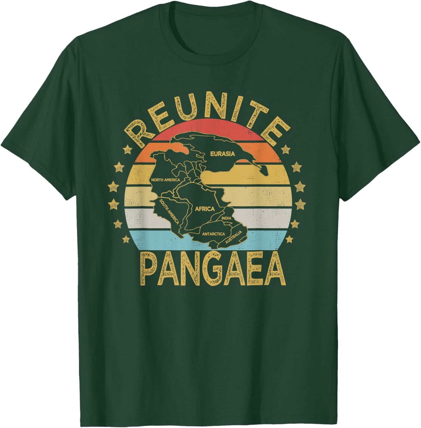 Funny Reunite Pangaea | Retro Vintage Geologists T-Shirt - T-Shirt | Forest
