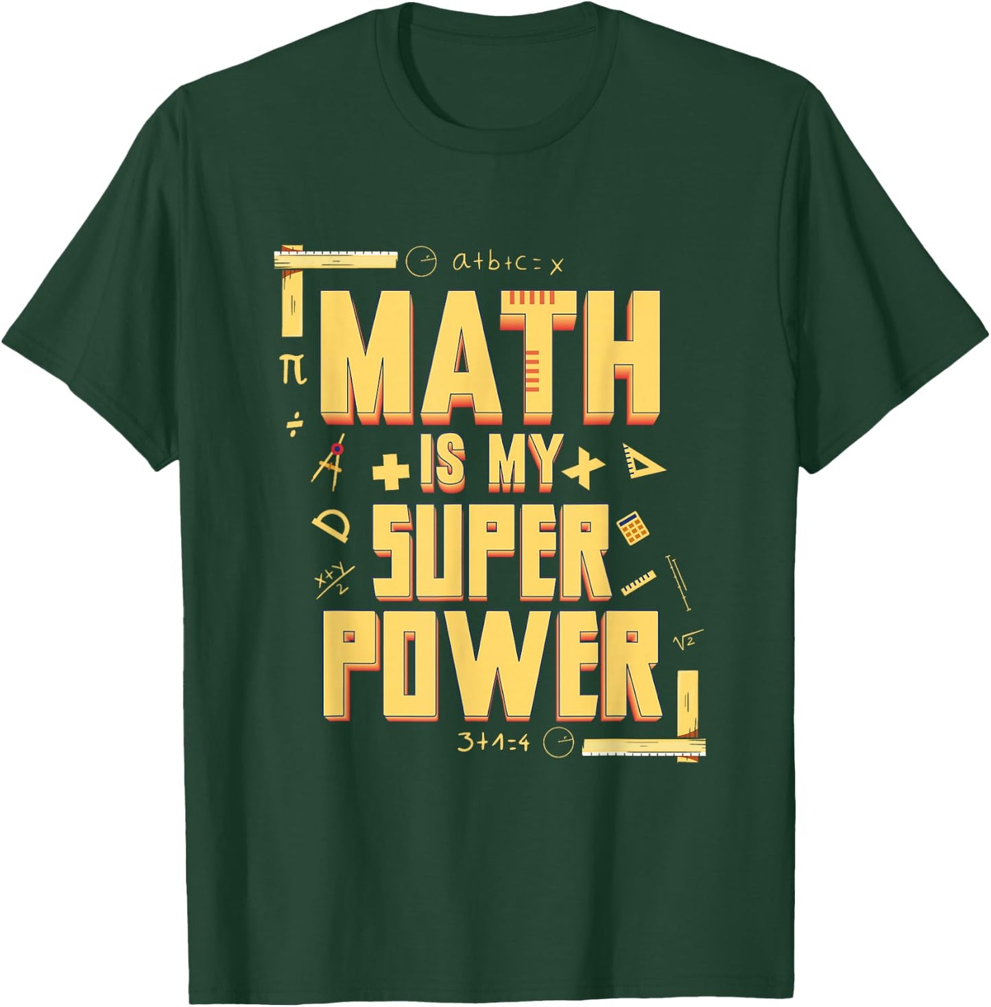 Funny Math Gifts for Math Geniuses Is My Superpower Math Teacher Math Nerd , Black, Small T-Shirt - T-Shirt | Forest