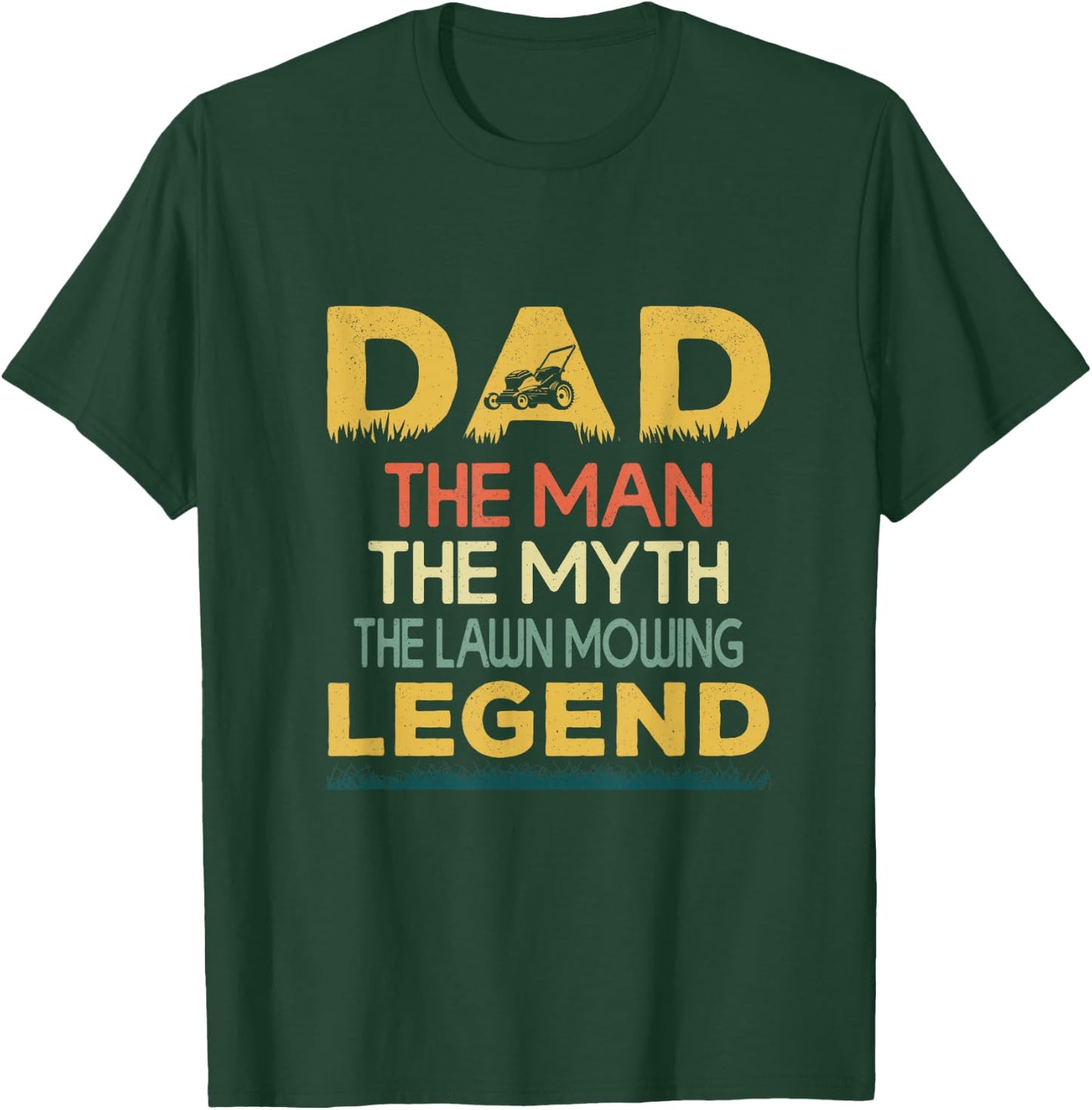 Lawn Mowing Dad Funny Gardener Landscapers Lawn Mower Men T-Shirt - T-Shirt | Forest