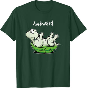 Awkward Upside Down Turtle Cute Cartoonish Funny T-Shirt - T-Shirt | Forest