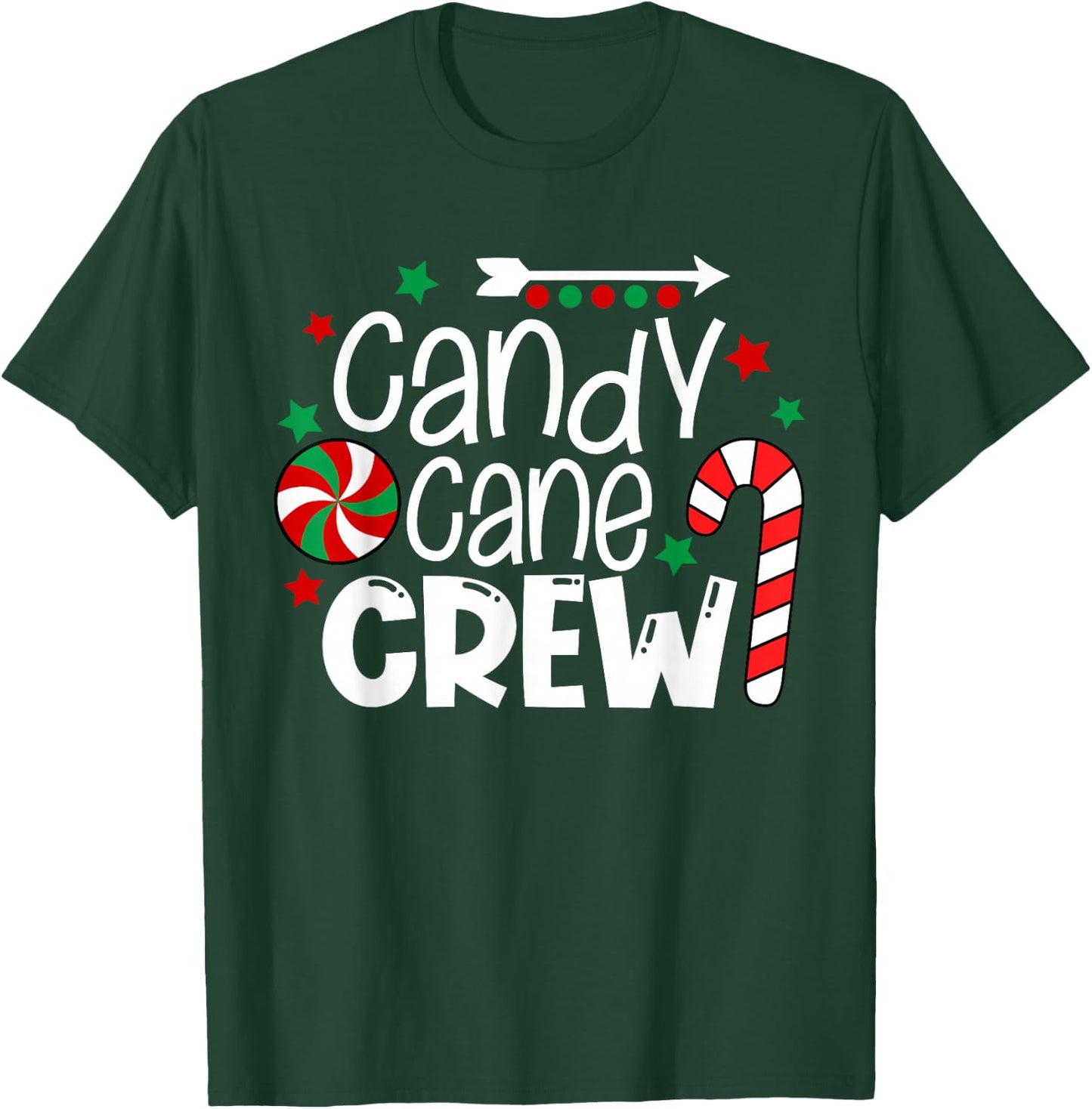 Candy Cane Crew Christmas Xmas Love Candy Boys Girls Kids T-Shirt - T-Shirt | Forest