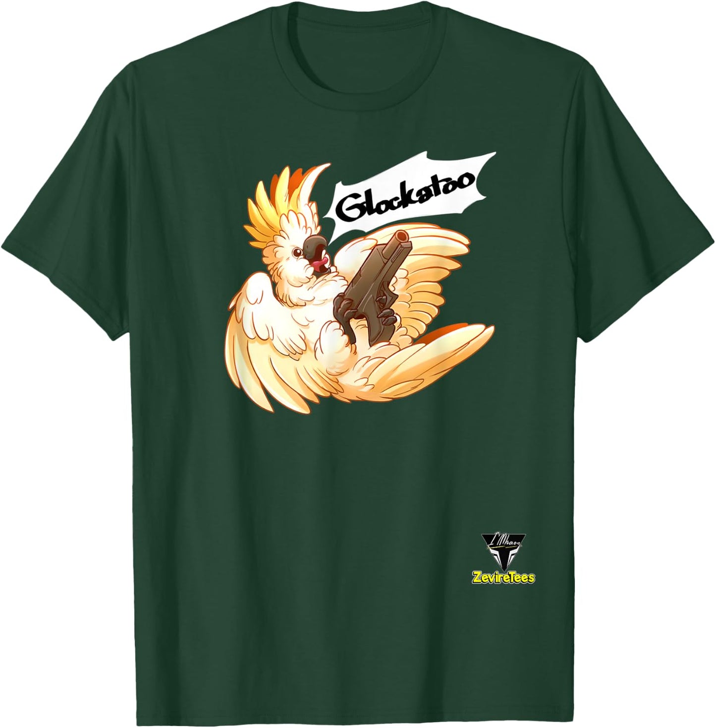 Glockatoo - a cockatoo that is packing heat T-Shirt - T-Shirt | Forest