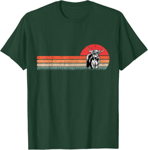Scottish Highland Cow Vintage Farmer Retro T-Shirt - T-Shirt | Forest