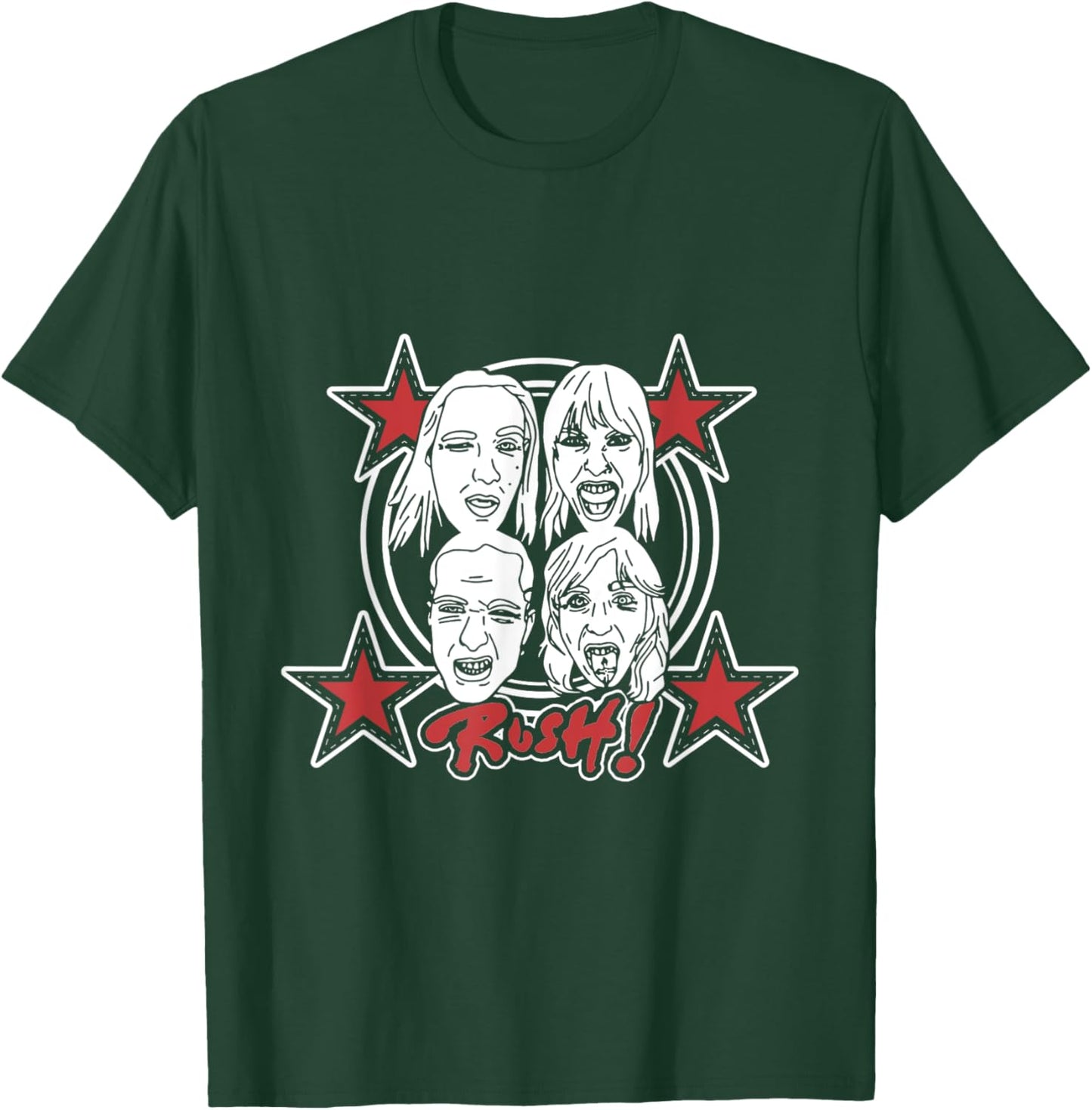 Måneskin Rush! Faces & Red Starz T-Shirt - T-Shirt | Forest