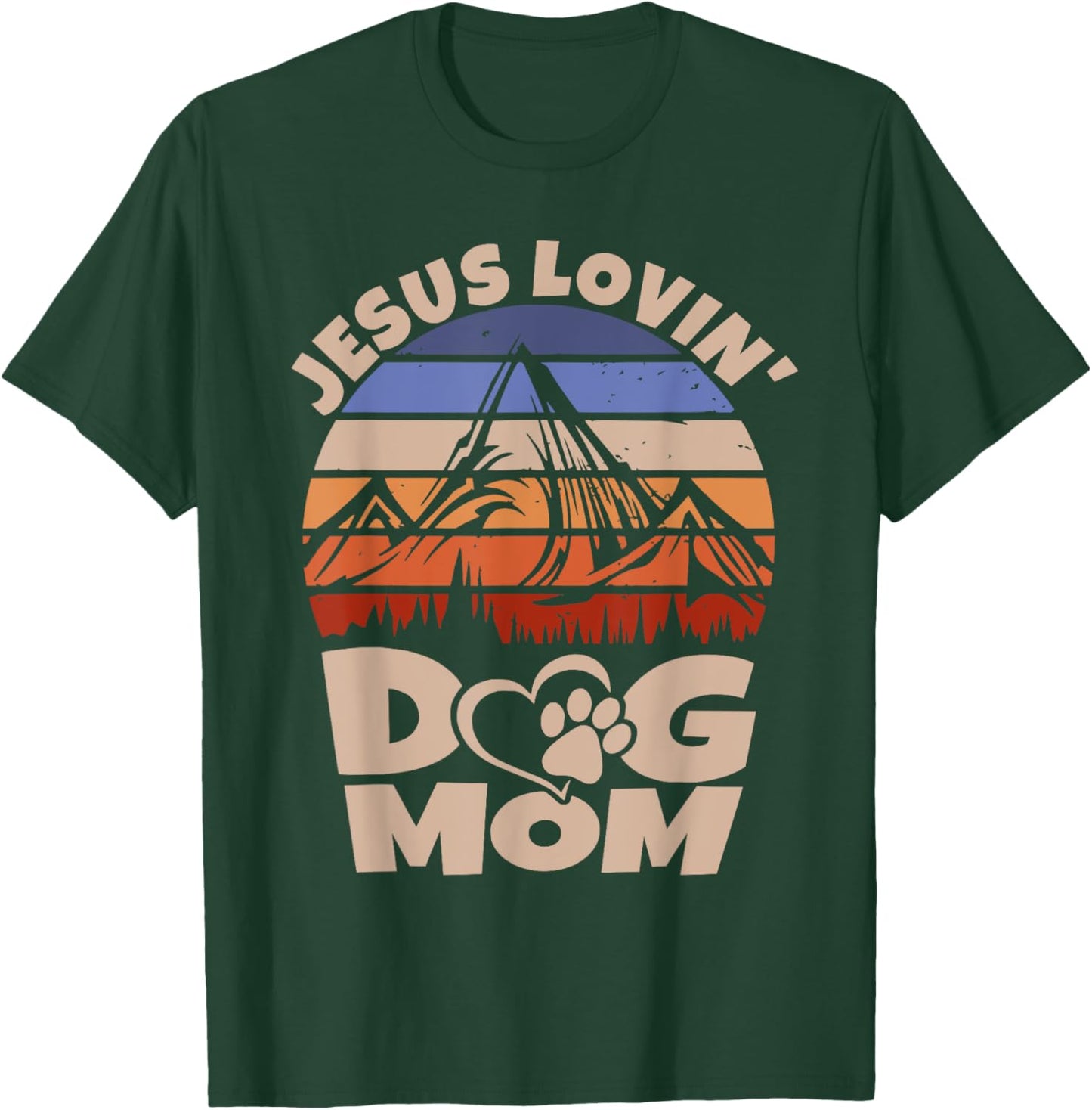 Cute Christian Retro Jesus Loving Dog Mom Funny Dog Sayings T-Shirt - T-Shirt | Forest