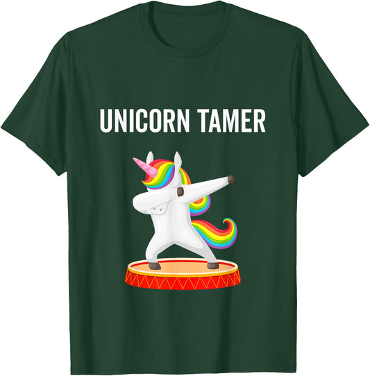 Dabbing Unicorn Tamer Circus Carnival Funny Gift T-Shirt - T-Shirt | Forest