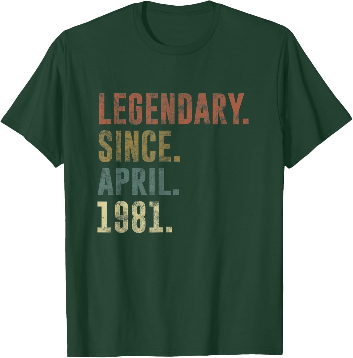 42nd Retro Birthday Vintage Legendary Since April 1981 T-Shirt - T-Shirt | Forest