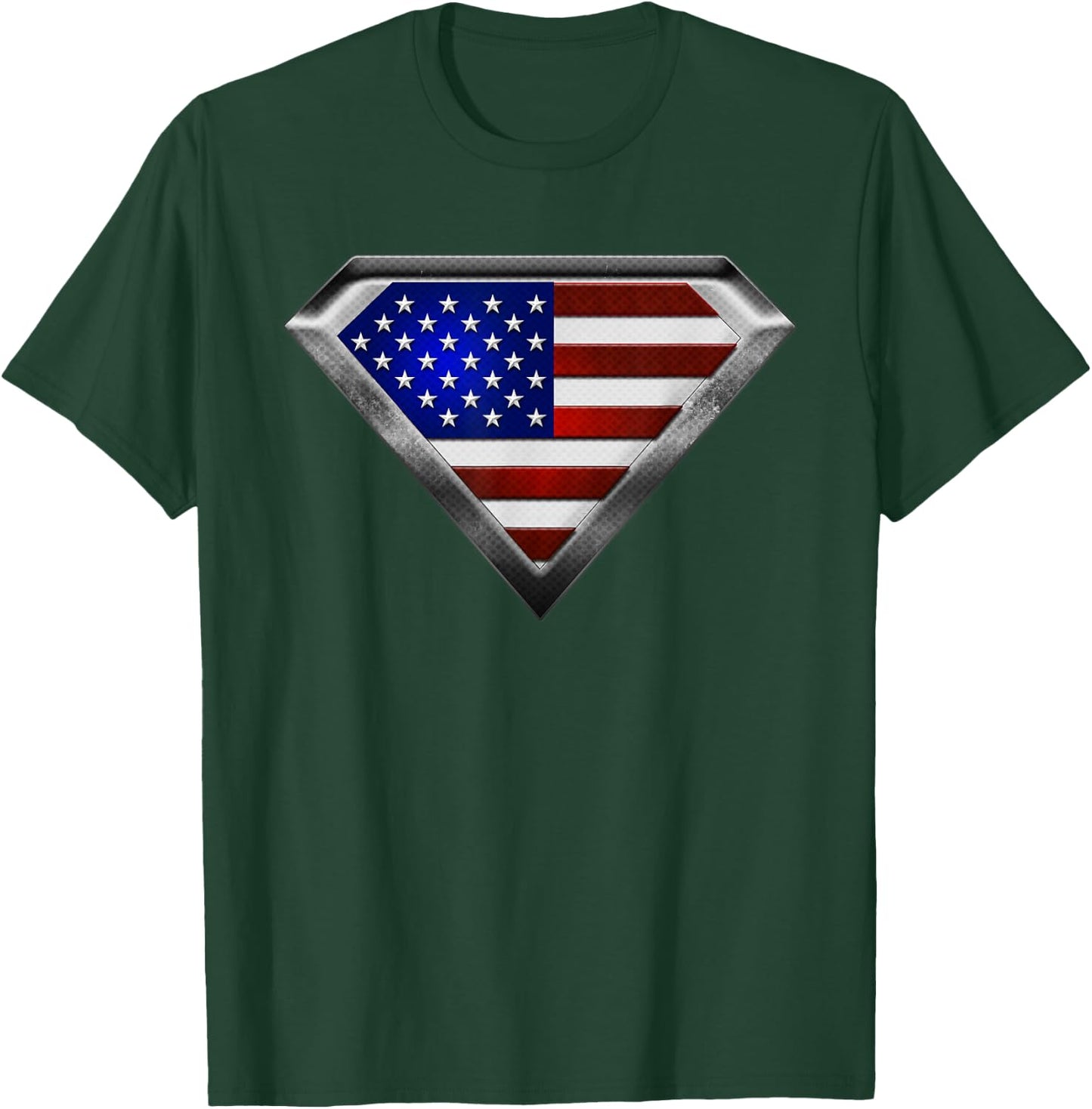 Super USA Flag Superhero Patriotic American Flag T-Shirt - T-Shirt | Forest