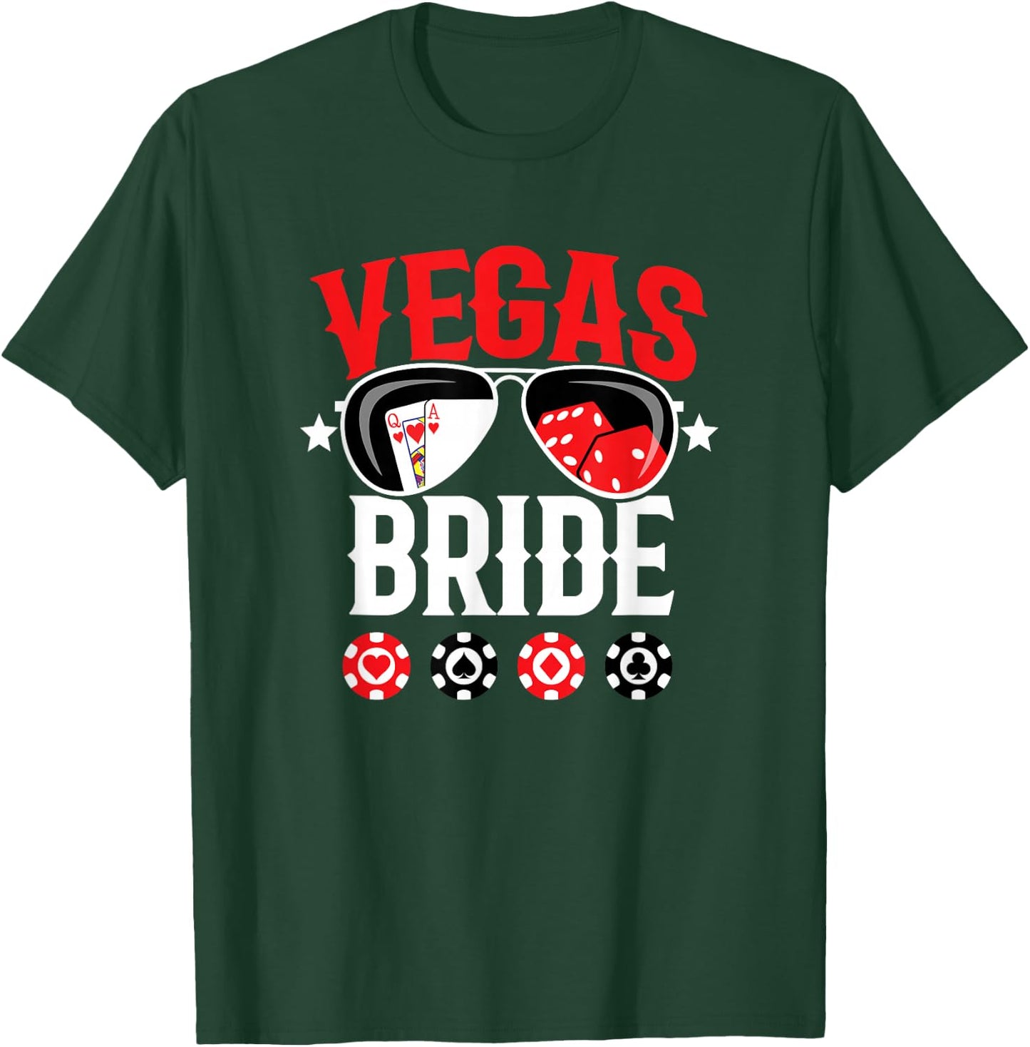 Vegas Wedding Bride - Married in Vegas - Bride Squad T-Shirt - T-Shirt | Forest