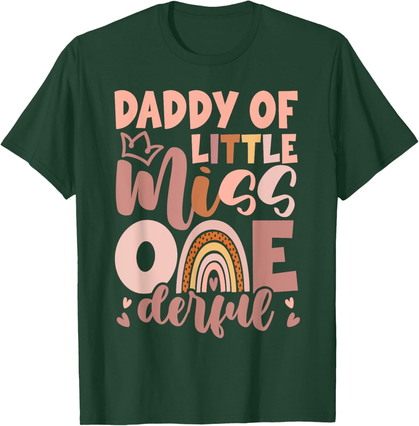 Boho Daddy of Miss Onederful 1st Birthday Girl Cute T-Shirt - T-Shirt | Forest