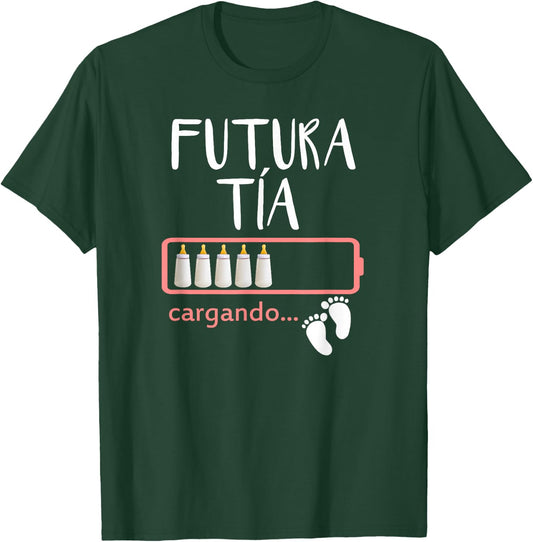 Futura Tia Spanish Pregnancy Announcement Aunt Gift T-Shirt - T-Shirt | Forest