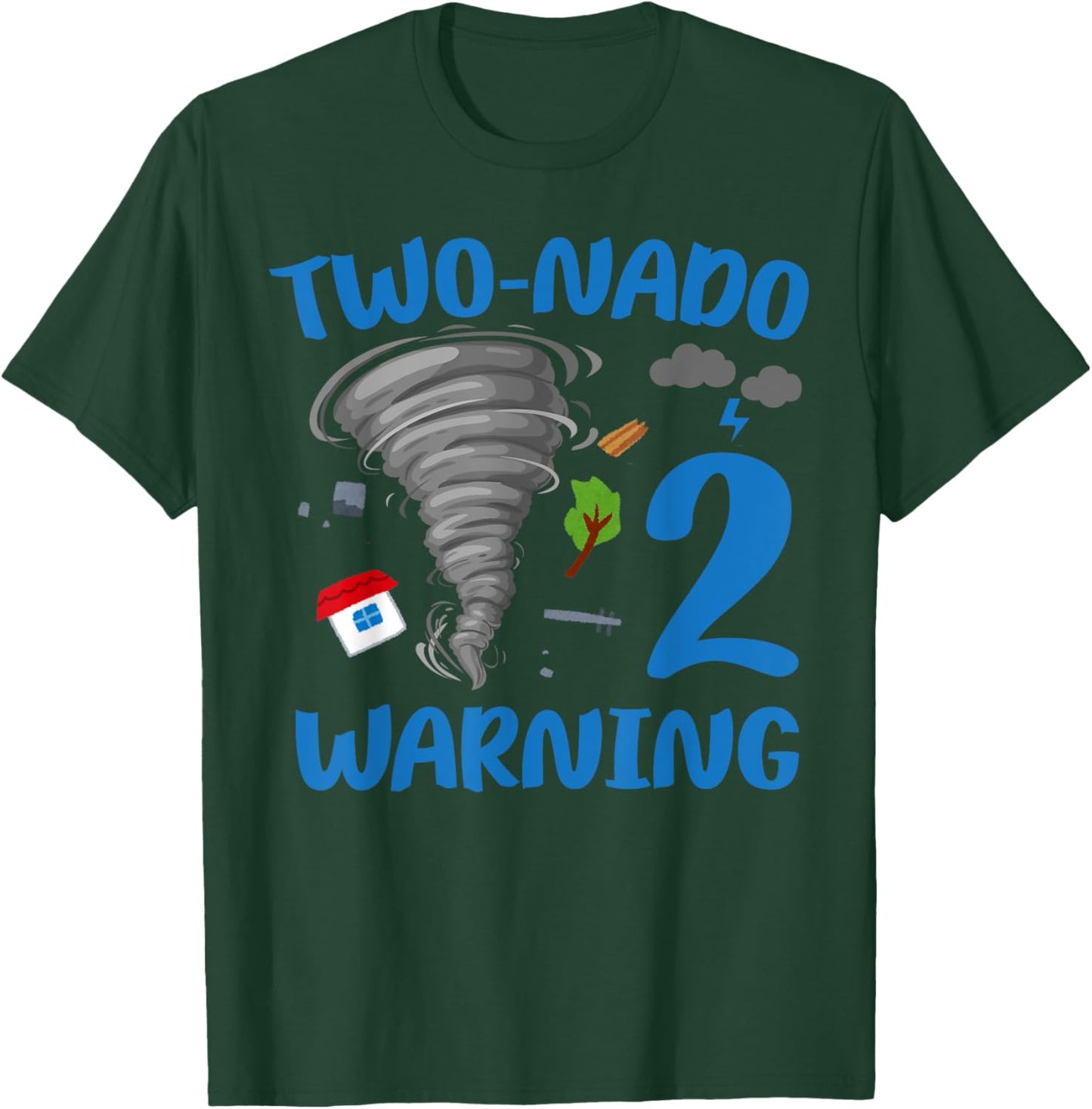 Kids Two-nado Warning 2nd Birthday Theme Tornado Party T-Shirt - T-Shirt | Forest