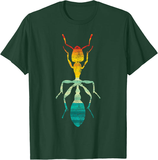 Insect Ant Design Retro Ant -Adults, -Kids Black Small Classic Fit Short Sleeve T-Shirt - T-Shirt | Forest