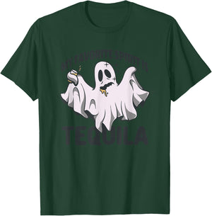My Favorite Spirit Is Tequila Funny Halloween Tequila Ghost T-Shirt - T-Shirt | Forest