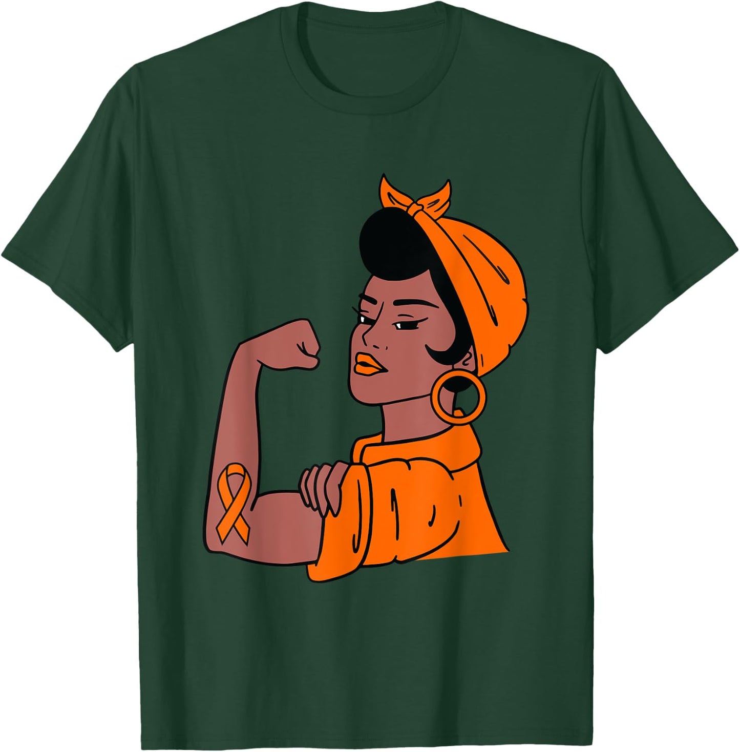Endometrial Cancer Awareness Peach Ribbon Support Women Gift T-Shirt - T-Shirt | Forest