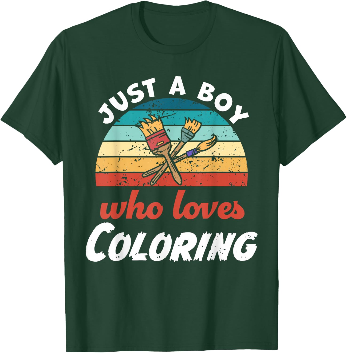 Just A Boy Who Loves Coloring Kids Coloring Boys T-Shirt - T-Shirt | Forest