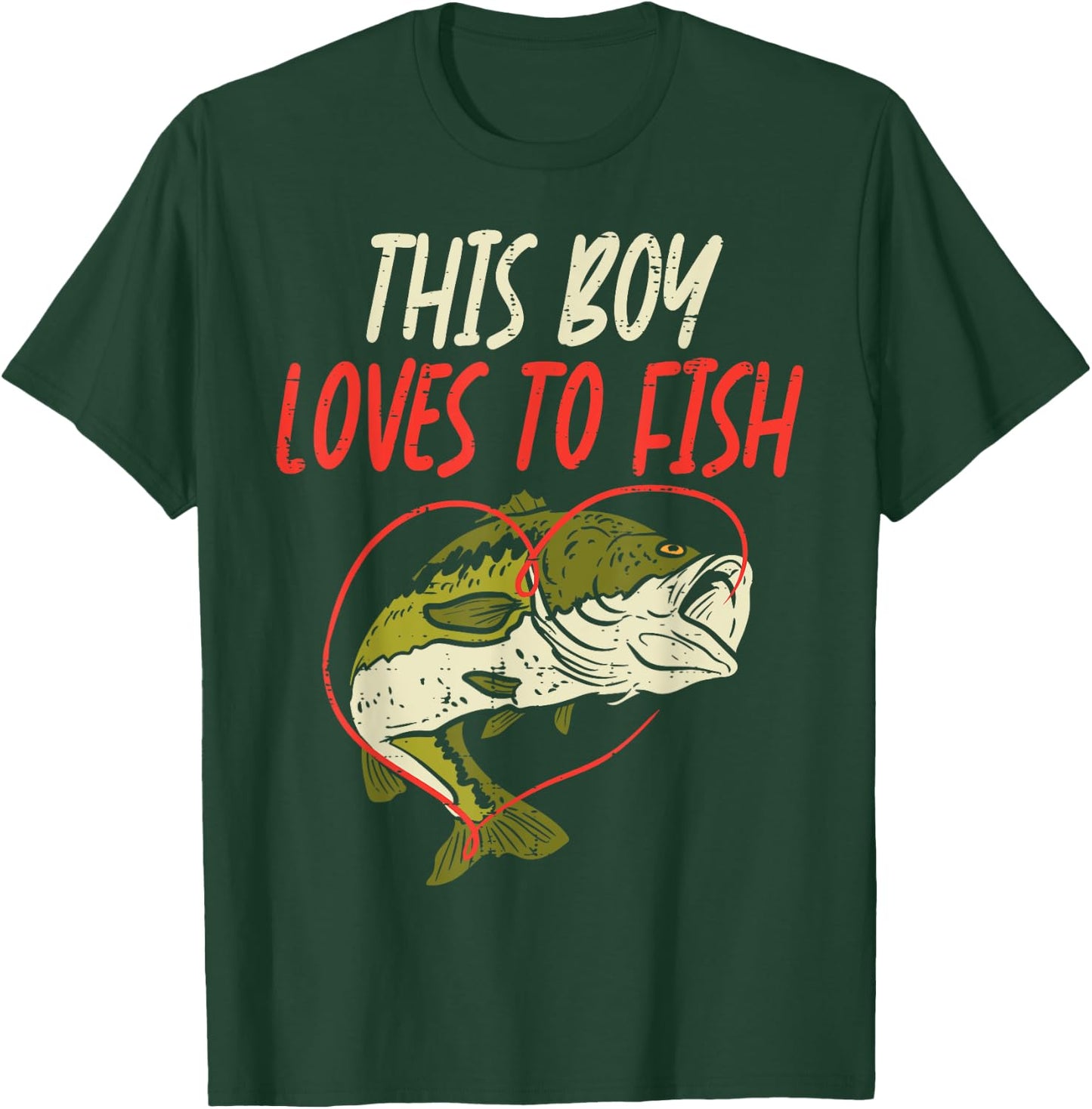 This Boy Loves To Fish Bass Fishing Family Matching Men Gift T-Shirt - T-Shirt | Forest