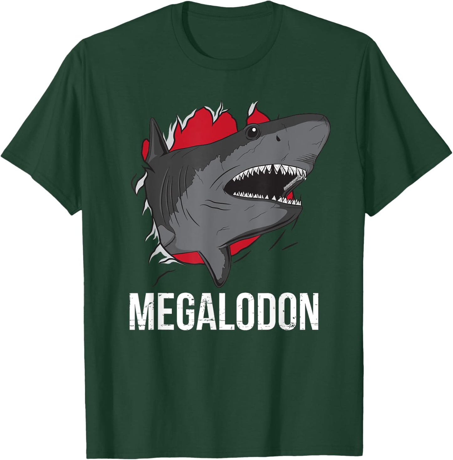Megalodon Meg Funny Prehistoric Ocean Megatooth Shark Lover T-Shirt - T-Shirt | Forest