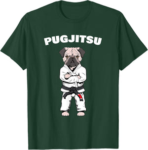 Funny Cute Pug Jiu Jitsu Black Belt BJJ Jiujitsu Dog Gift Men Women Girls Kids T-Shirt - T-Shirt | Forest
