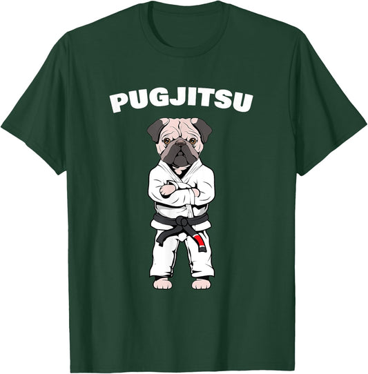 Funny Cute Pug Jiu Jitsu Black Belt BJJ Jiujitsu Dog Gift Men Women Girls Kids T-Shirt - T-Shirt | Forest