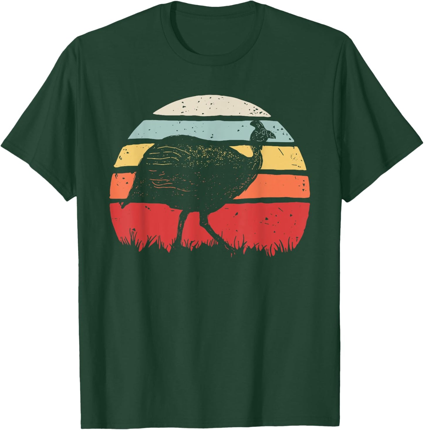 Vintage Retro Guinea Fowl T-Shirt - T-Shirt | Forest