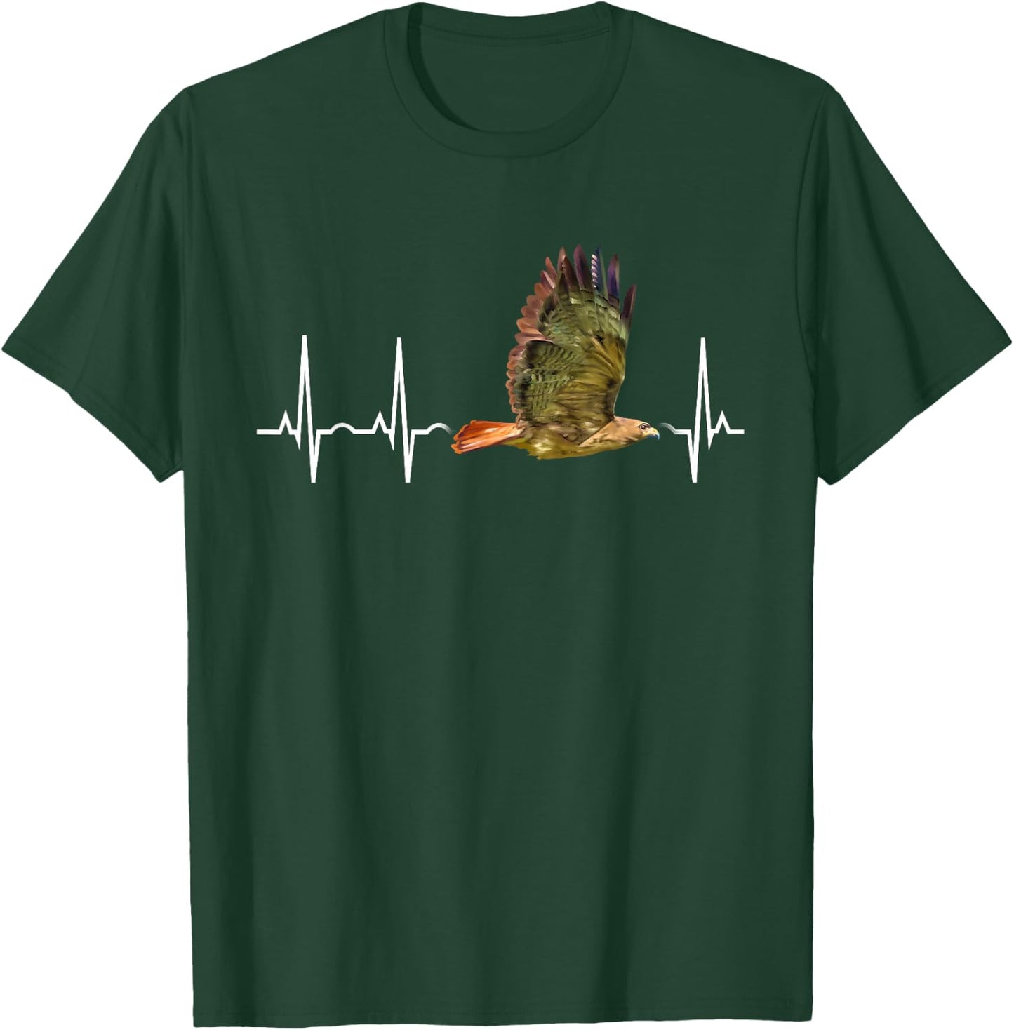 Red Tail Hawk Heartbeat Funny Birdwatcher Birding Buteo Gift T-Shirt - T-Shirt | Forest