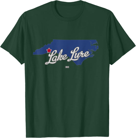 Lake Lure North Carolina NC Map T-Shirt - T-Shirt | Forest