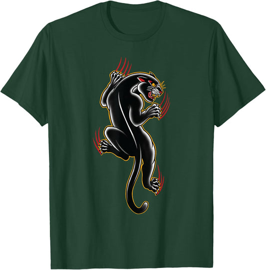 Traditional Panther Tattoo art Graphic, Old School tattoo T-Shirt - T-Shirt | Forest