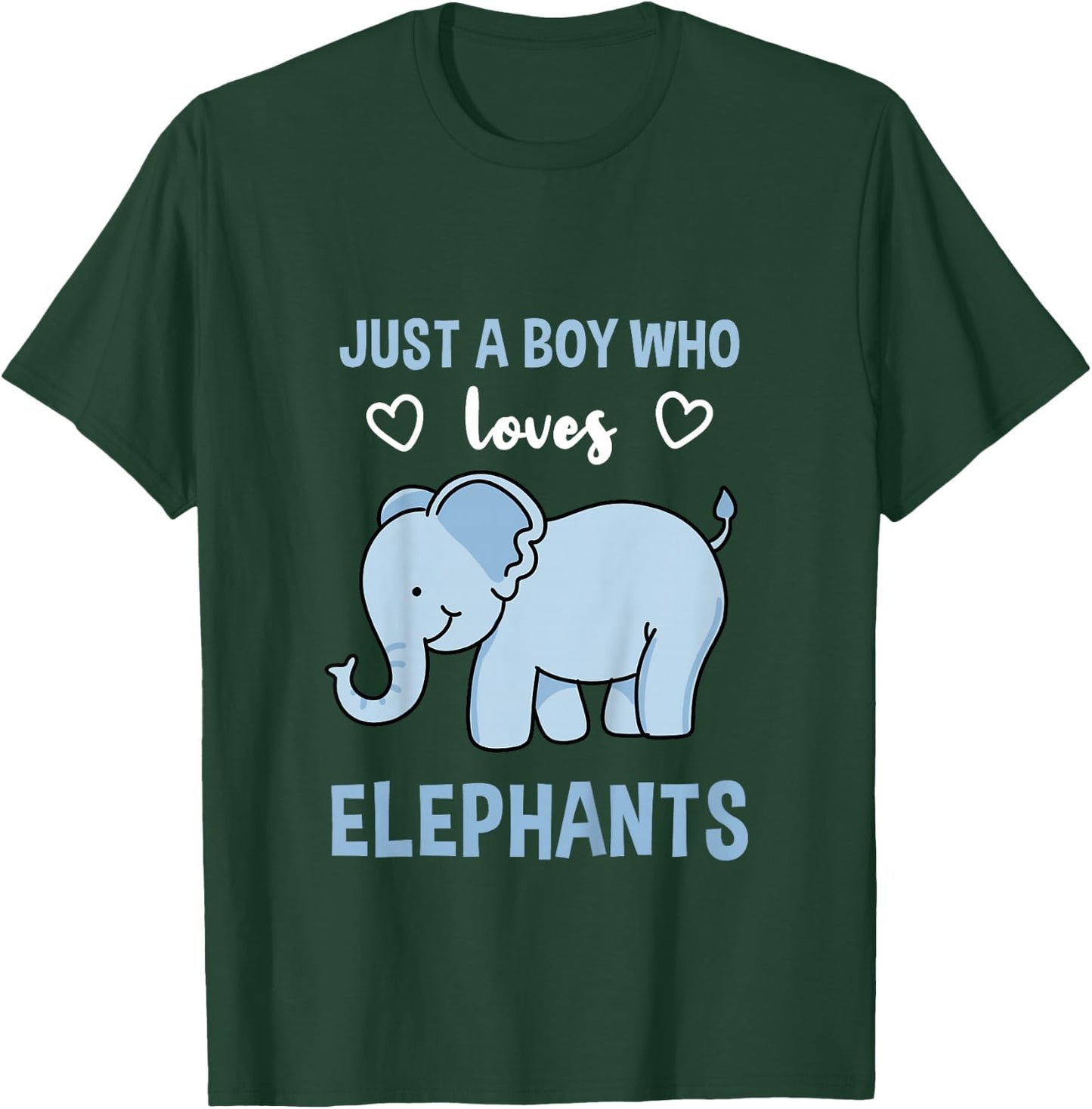Kids Just A Boy Who Loves Elephants Elephant Lover Gift T-Shirt - T-Shirt | Forest