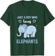 Kids Just A Boy Who Loves Elephants Elephant Lover Gift T-Shirt - T-Shirt | Forest
