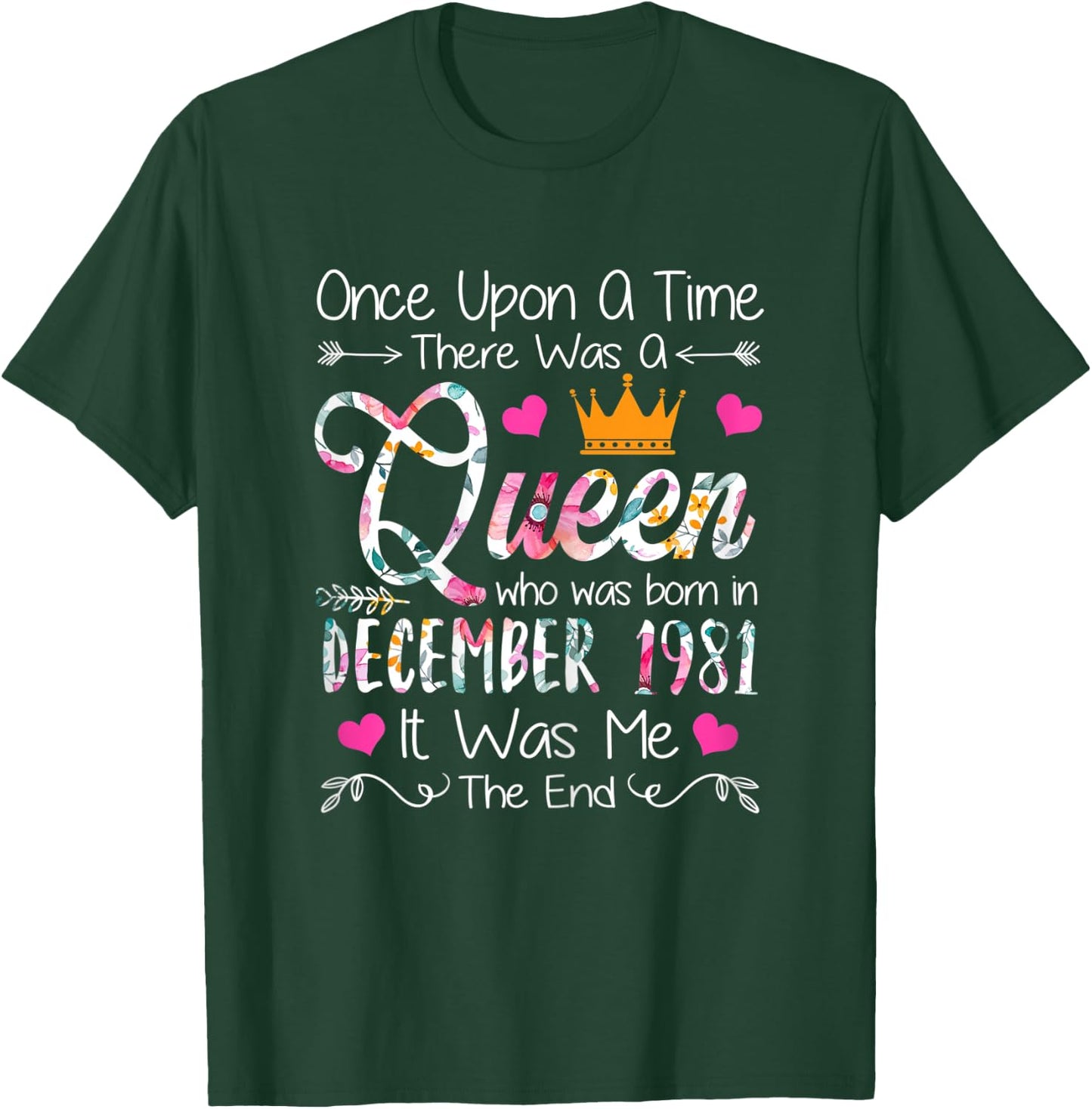 39 Years Birthday Girls 39th Birthday Queen December 1981 T-Shirt - T-Shirt | Forest