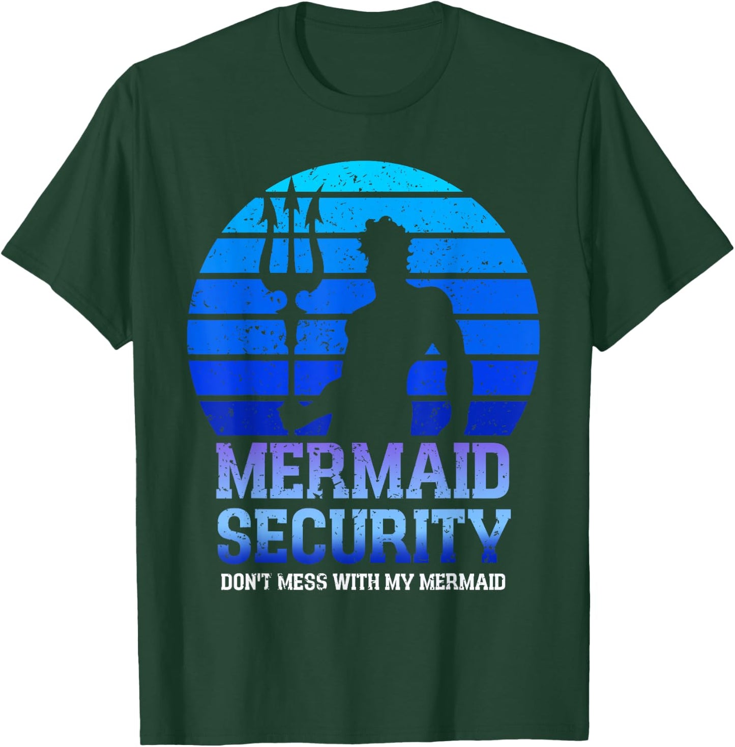 Vintage Mermaid Security Bday Costume Merman Birthday Party T-Shirt - T-Shirt | Forest