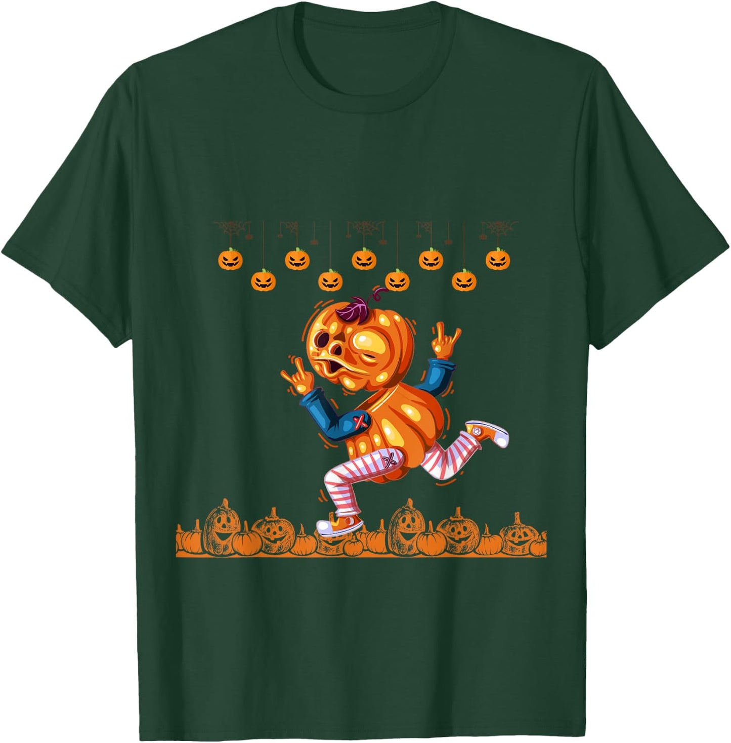 Funny Pumpkin running Halloween funny Halloween T-Shirt - T-Shirt | Forest