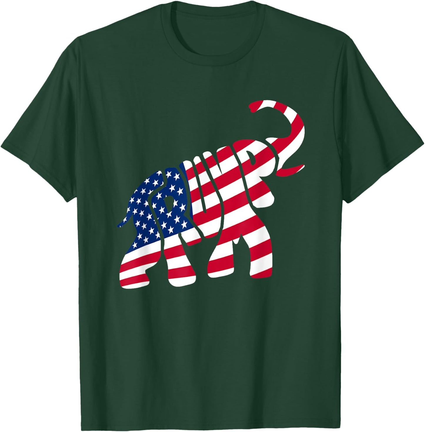 Cute Trump Gift | Proud American Flag Elephant Women T-Shirt - T-Shirt | Forest