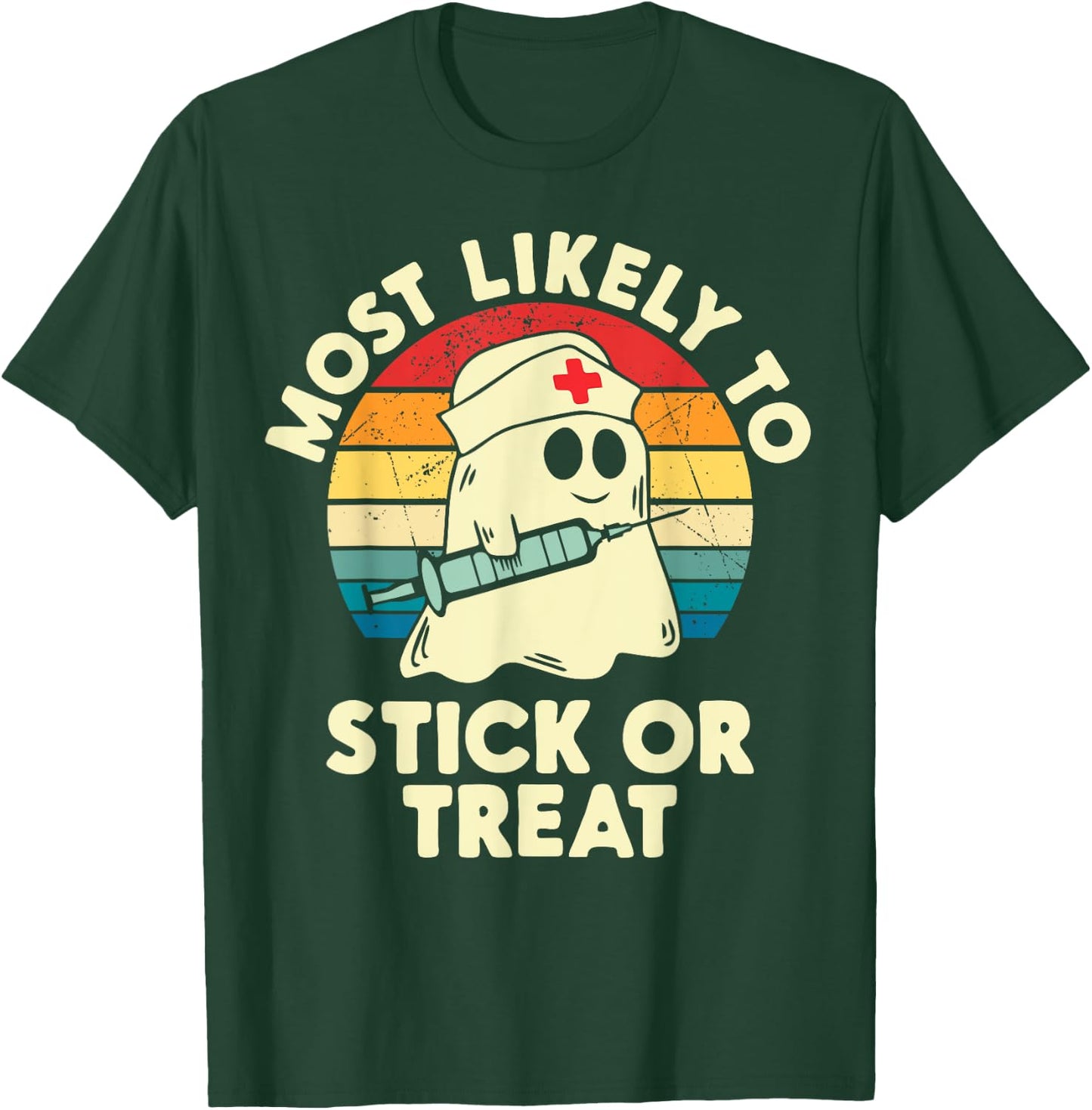 Most Likely To Halloween Nurse Stick Or Treat Matching T-Shirt - T-Shirt | Forest