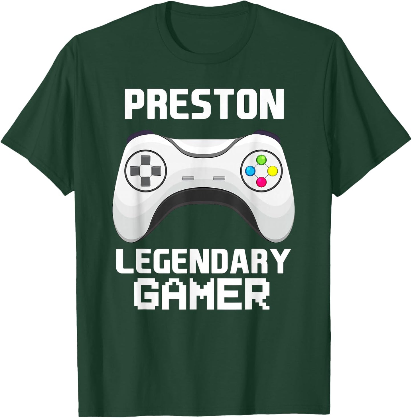 Preston Legendary Gamer Personalized Video Gaming Name T-Shirt - T-Shirt | Forest