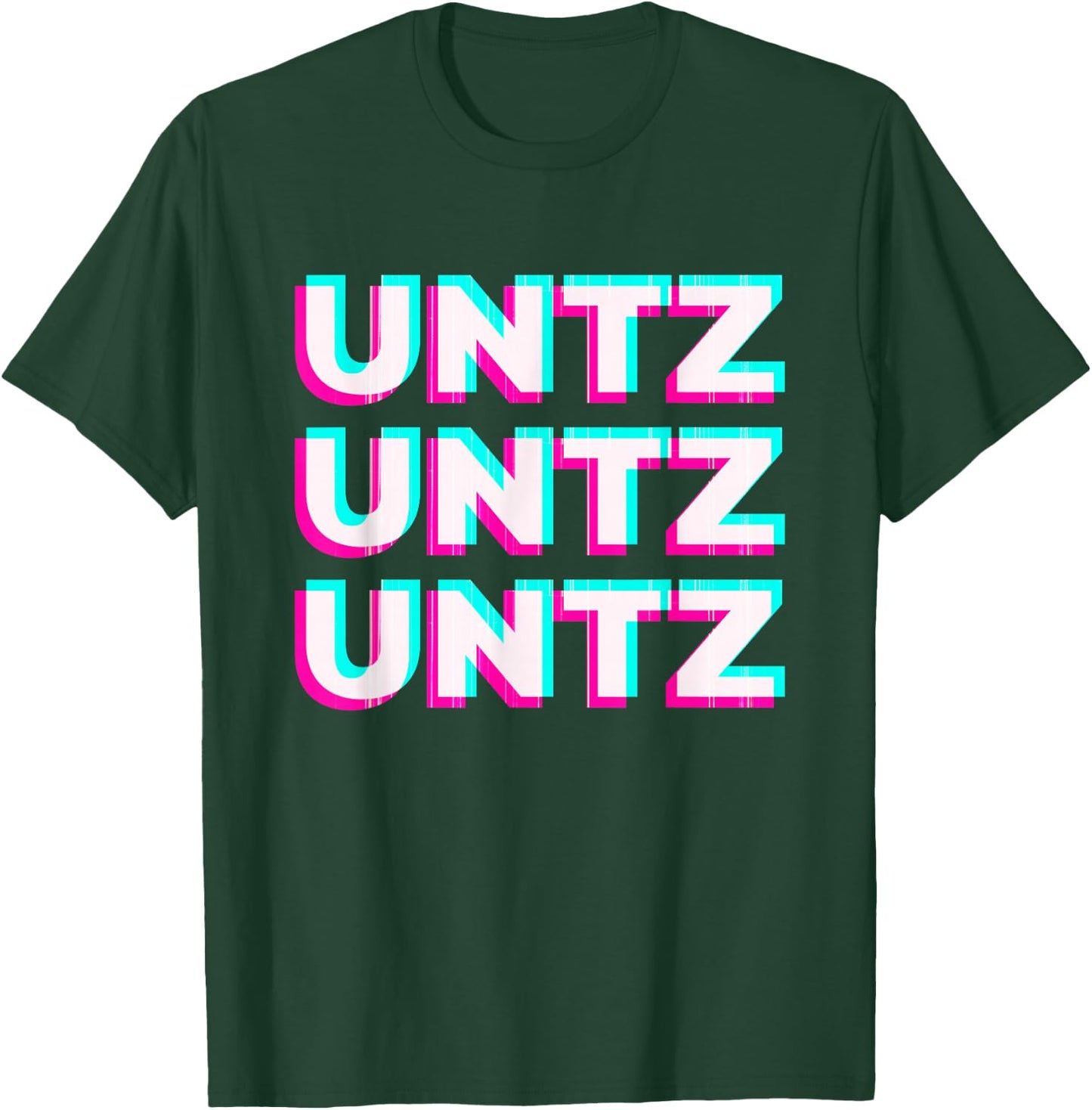 Aesthetic Synthwave Glitch Untz Untz Rave Festival Techno T-Shirt - T-Shirt | Forest