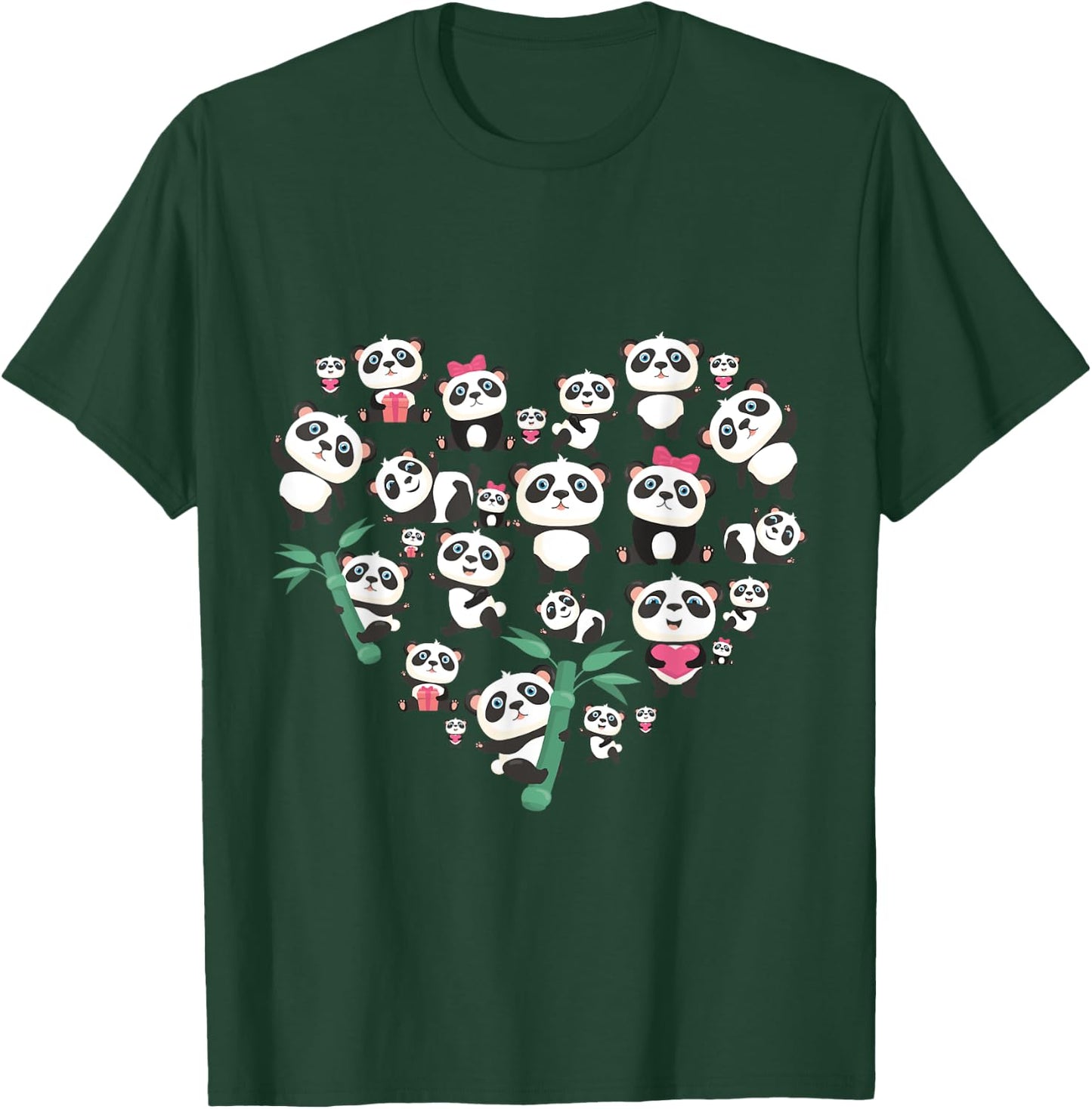Panda Bear Lover Heart Cute Panda gifts for girl kids women T-Shirt - T-Shirt | Forest