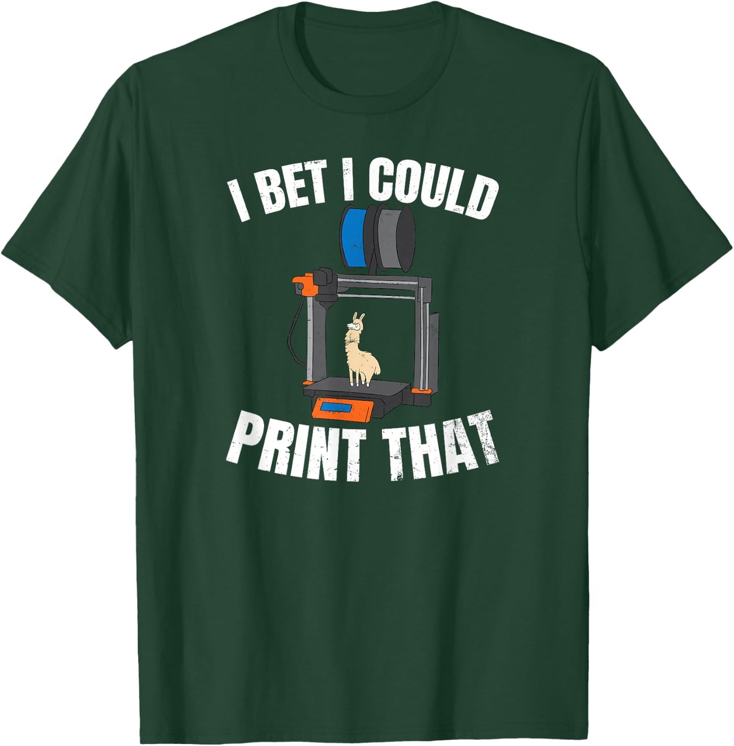 Machinist Gifts 3D Printing Design I Bet I Could Print That Gift -Kids Black Cotton Small T-Shirt - T-Shirt | Forest