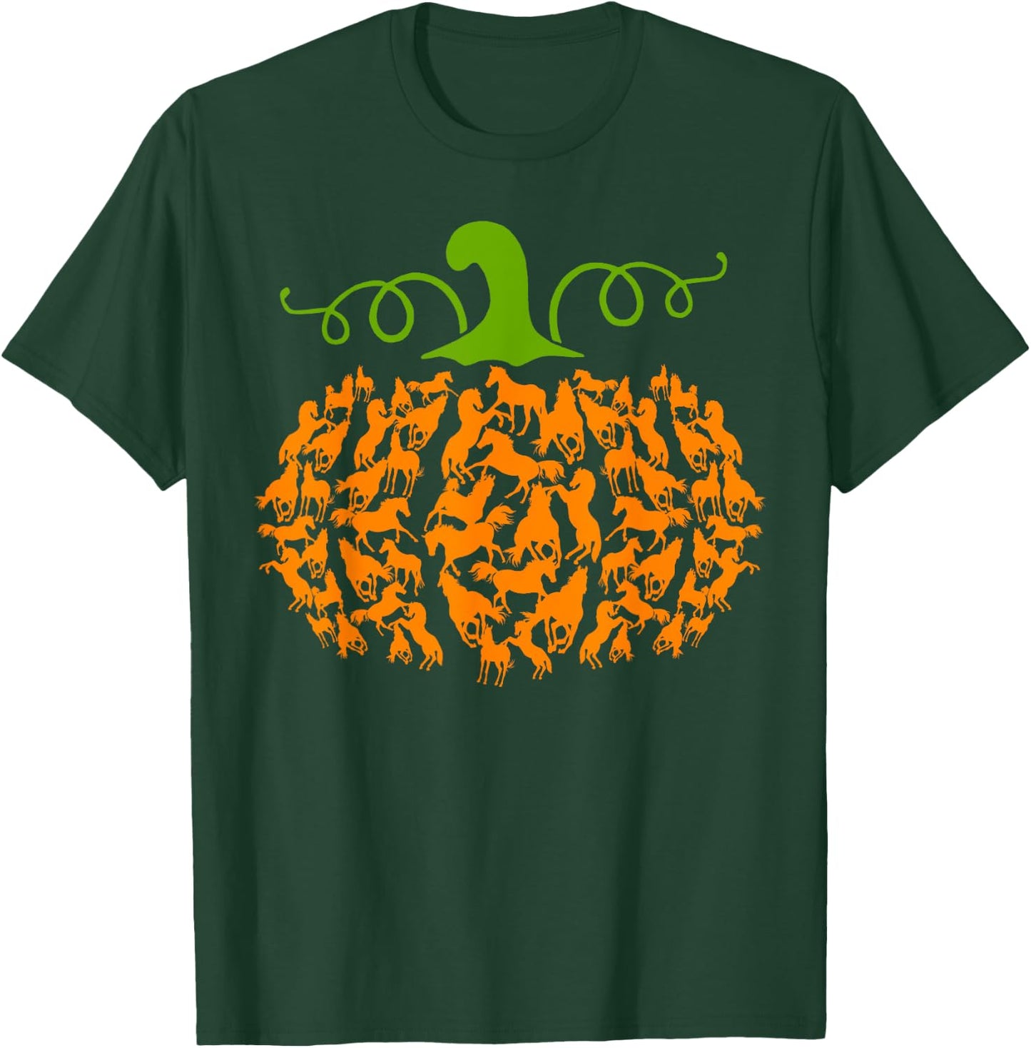 Pumpkin Horse Lover Halloween Costume Girls Women T-Shirt - T-Shirt | Forest