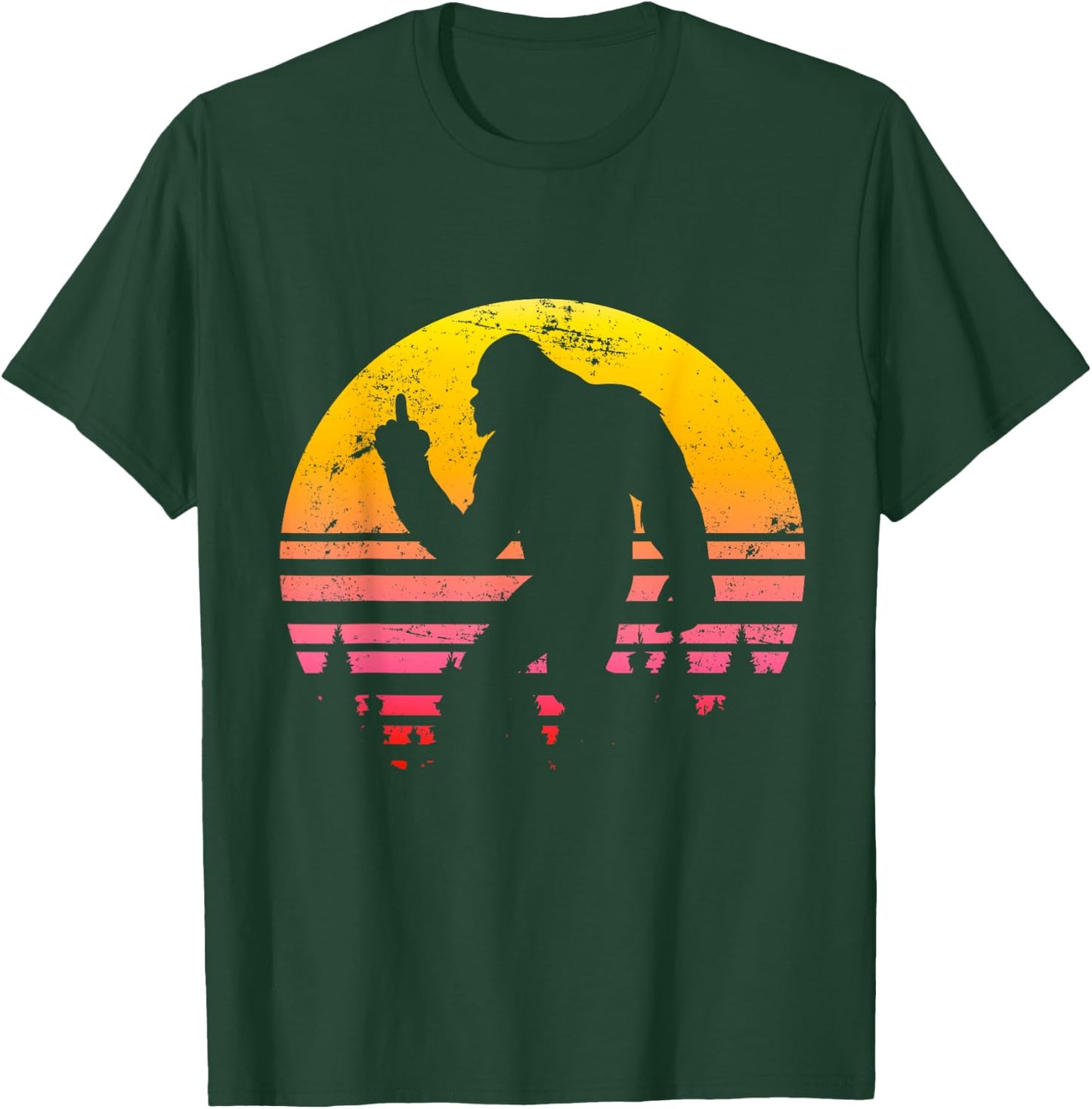 Big Foot Flips Middle Finger - Shoots Bird - Funny Sasquatch T-Shirt - T-Shirt | Forest