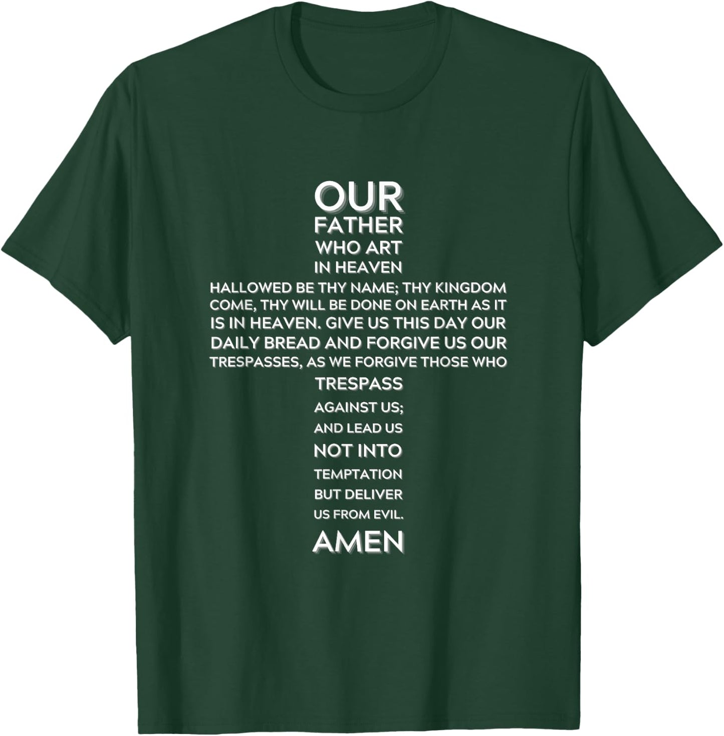 The Lord's Prayer Our Father Cross T-Shirt - T-Shirt | Forest