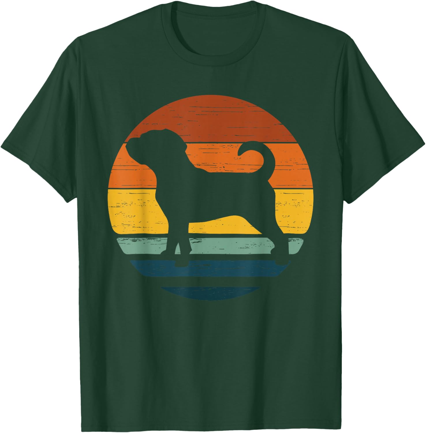 Chug Vintage Retro Mom Dad Dog Gift Women Kids T-Shirt - T-Shirt | Forest